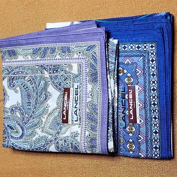 Lancel Paris 2pcs Handkerchief Cotton - Picture 1 of 5